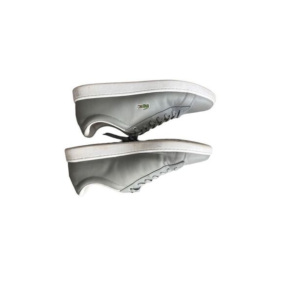 Lacoste Men's Gray Hydez Leather Padded Collar Sneakers Size 10 - Picture 14 of 16